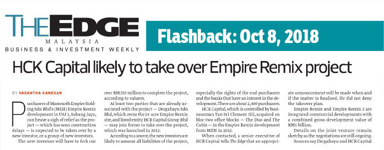 HCK takes over Empire Remix 2 project, to be rebranded as education city